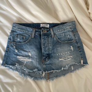OneTeaspoon Junk Yard Denim Skirt